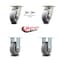 Service Caster 5 Inch Kingpinless Thermoplastic Rubber Wheel Caster Swivel Locks 2 Rigid, 2PK SCC-KP30S520-TPRRD-BSL-2-R-2 - alternate 5